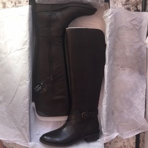 NWT INC genuine leather OTK boots